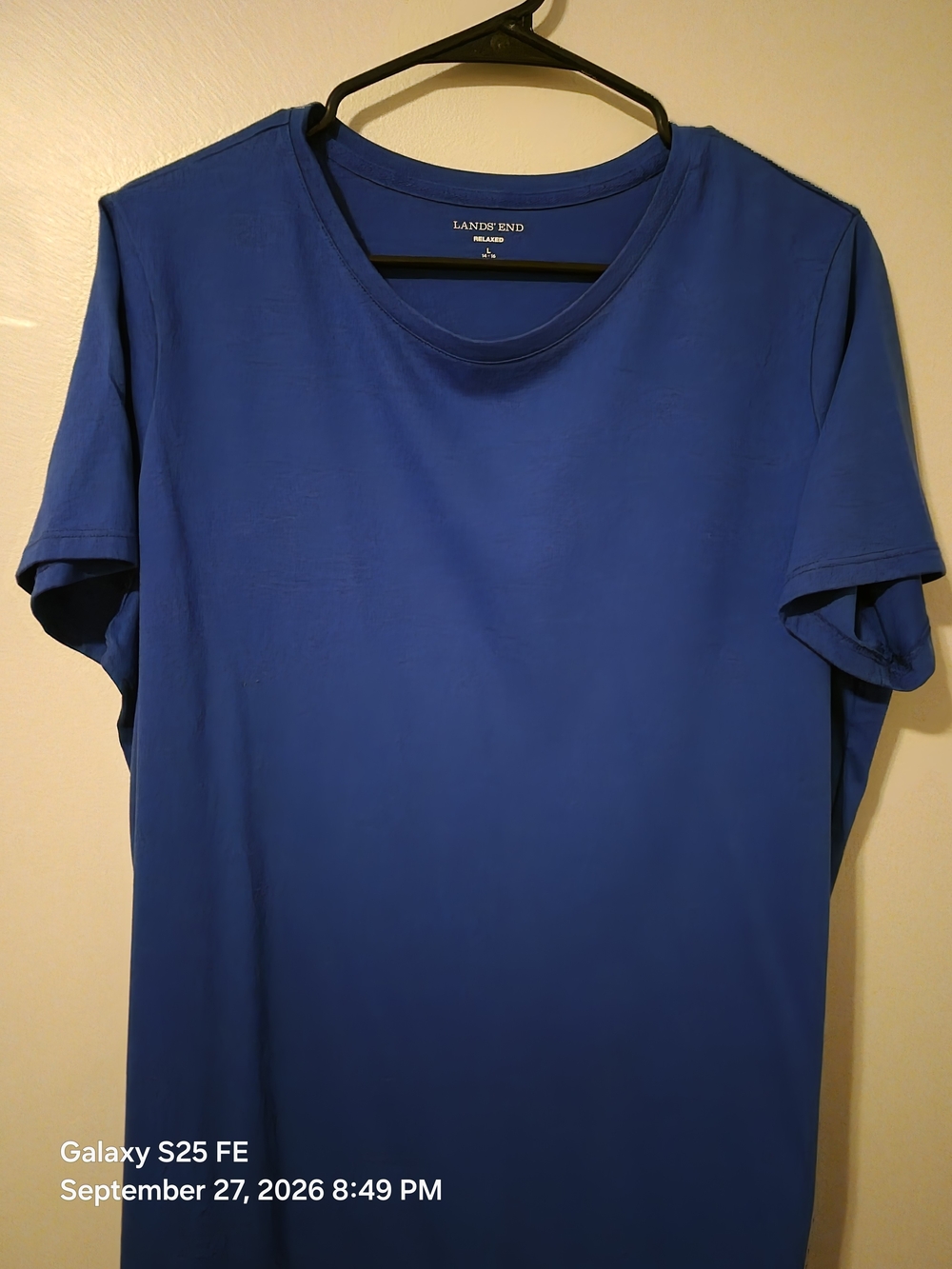 Lands' End Women's Short Sleeve Crew Tee in Royal Blue